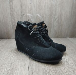 Toms Women's Fall Desert Wedges Black Lace Up Neutral Size‎ 9